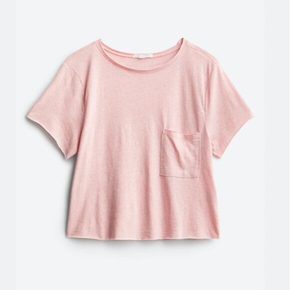 Threads 4 Thought Tops - Threads 4 Thought Heather Light Pink Triblend Cropped Short Sleeve T-Shirt